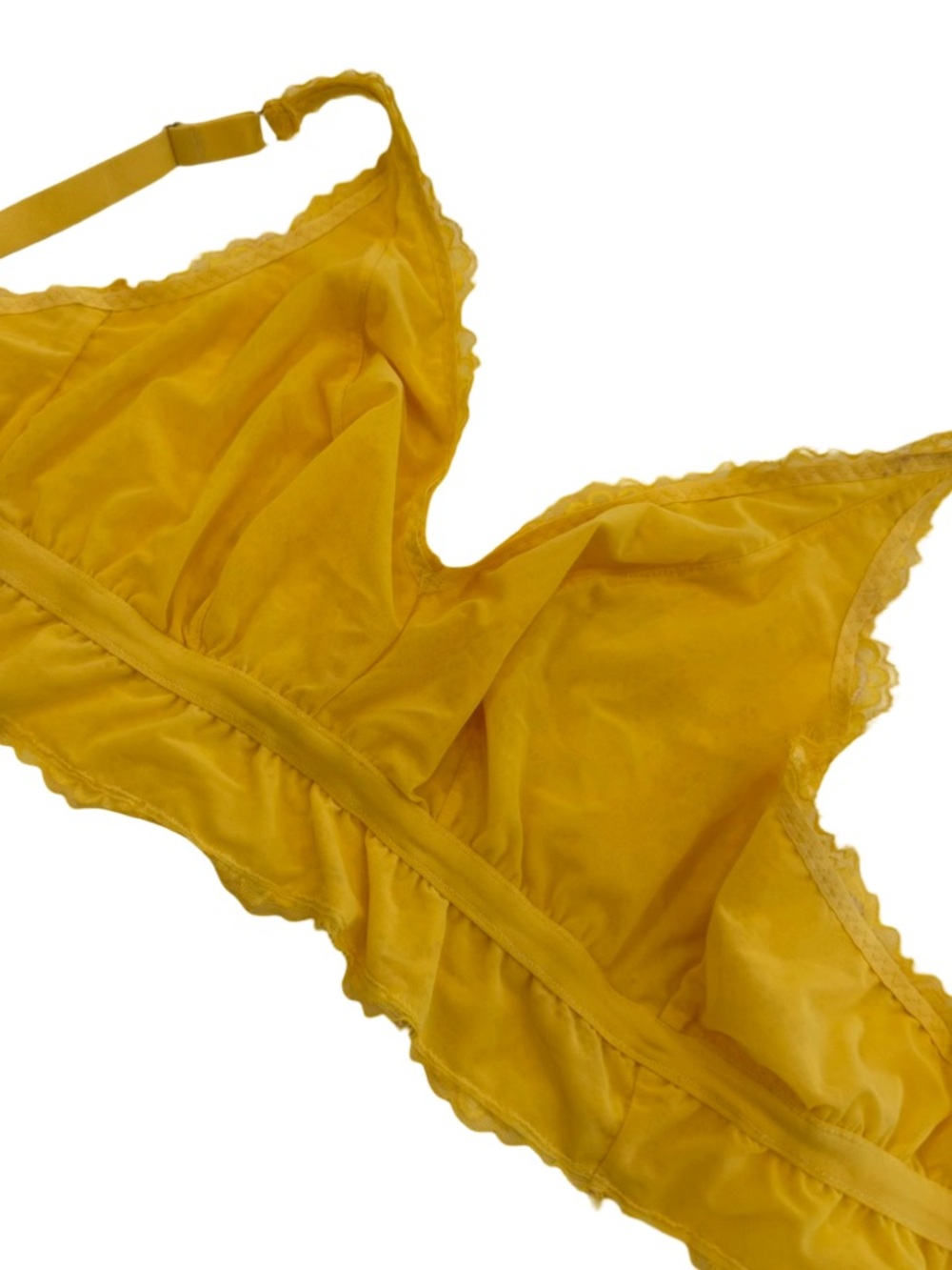 Cosabella Bright Yellow Lace Bralette with Wide Lace Band - Picture 7 of 8